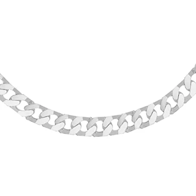 Afbeelding van Tuscany Silver Heren Sterling Zilver 5mm platte vierkantLink Curb Chain Ketting/armband,