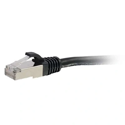 Afbeelding van C2G 0.3M zwart CAT6A Ethernet Gigabit Lan netwerk kabel (RJ45) Vernikkeld en koper gevlochten patch UTP