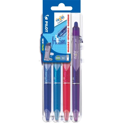 Afbeelding van Pilot Intrekbare Roller Frixion Ball Clicker 2 Go, Medium Punt, 0,7 Mm, Blister Met 4 Stuks Rollervulling