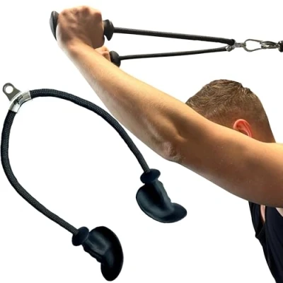 Afbeelding van MuscleForge® Ergonomisch tricepstouw, tricepstouw voor lattrekstang, trekstang, krachtstation, handgreep triceps training in de sportschool of thuis