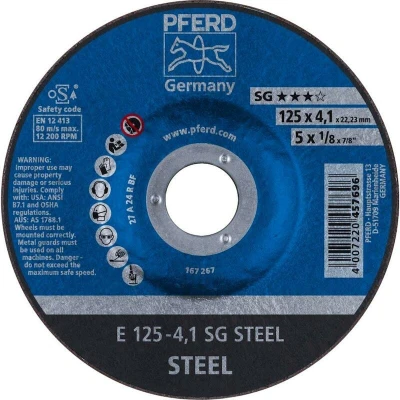 Afbeelding van Afbraamschijf Gebogen 125 Mm 22.23 Pferd Sg Steel 62212426 10 Stuks