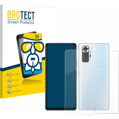 Afbeelding van BROTECT Screenprotector voor Xiaomi Redmi Note 10 Pro / Max (Voorkant + Achterkant) Folie Beschermfolie Beschermglas transparant