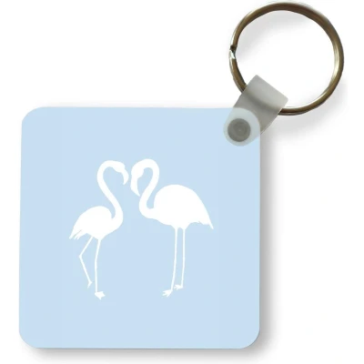 Afbeelding van Sleutelhanger Uitdeelcadeautjes Flamingo Silhouette Pastel Plastic