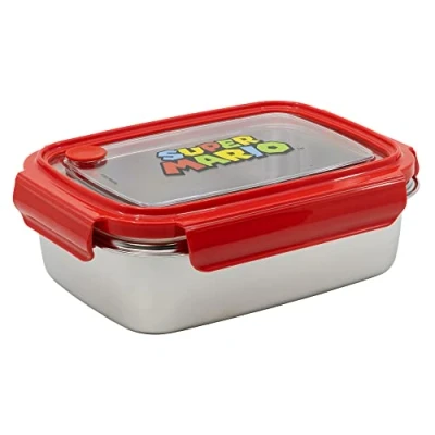 Afbeelding van Super Mario broodtrommel vershoudbak LADE ROESTVRIJ STAAL 1020 ML