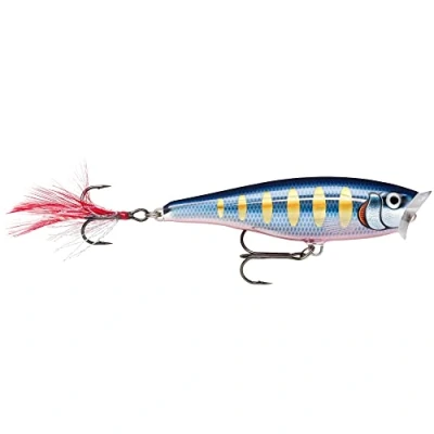 Afbeelding van Rapala Unisex volwassen skitter pop visaas visaccessoires met vissahout zoetwater spinnenaas loopdiepte topwatervisaas 7 cm, g vervaardigd in Estland gestreept Hot Blue, standaard