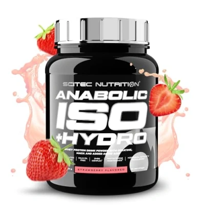Afbeelding van Scitec Nutrition Anabolic Iso+Hydro wei eiwitmengsel met creatine, Maca en aminozuren ZMB6 complex voor testosteronbehoud, 920 g, Aardbei