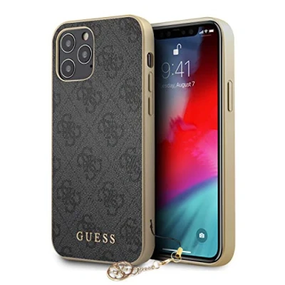 Afbeelding van Guess 4G Charms Case iPhone 12 / Pro grijs GUHCP12MGF4GGR