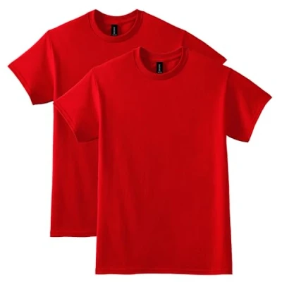 Afbeelding van Gildan Ondoorzichtig T shirt voor heren, verpakking van 2 stuks, Rood (verpakking 2), L