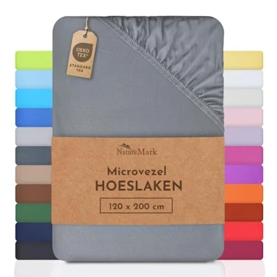 Afbeelding van NatureMark Microvezel Hoeslaken, Speciale Prijs! Merkproduct in Verschillende Kleuren en Maten, Zand 90x200 100x200 cm