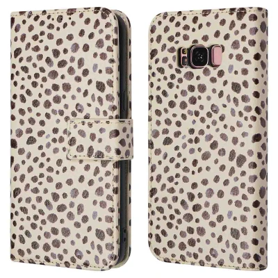 Afbeelding van Samsung Galaxy S8 Hoesje Kunstleder iMoshion Bookcase Black And White Dots Telefoonhoesje