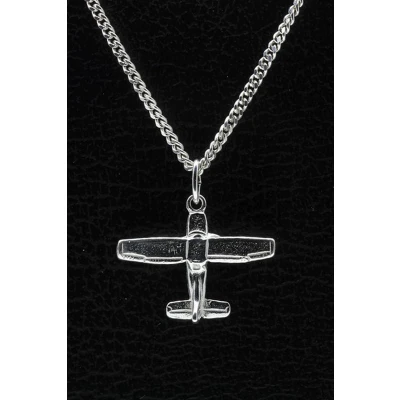 Afbeelding van Zilveren Vliegtuig ketting hanger 1