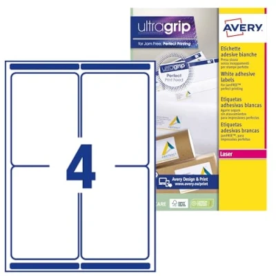 Afbeelding van Avery L7169 15 stuks 60 etiketten kunstdruk laser 99,1 x 139 mm wit