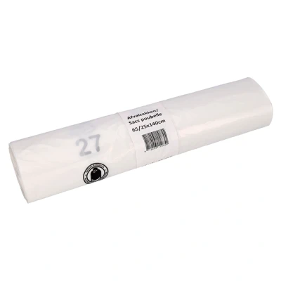 Afbeelding van 20x Afvalzak Cleaninq 65/25x140cm HDPE recycled T25 240L transparant