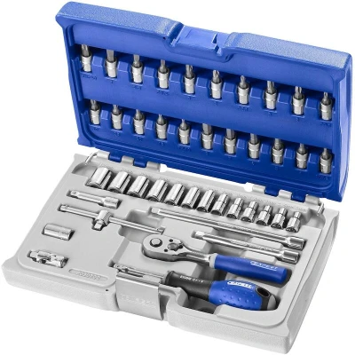 Afbeelding van Expert by Facom doppenset met hulpstukken 1/4&quot; 42 delig in koffer E030702