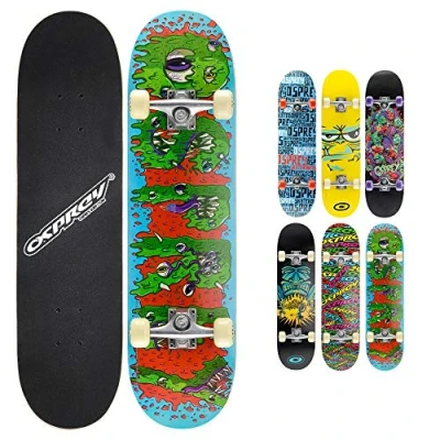 Afbeelding van Osprey Double Kick Pro Skateboard: Slime Edition 31&quot; Abec 7 Lagers Perfect voor Trucs &amp; Beginners