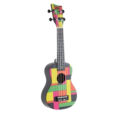 Afbeelding van Gewa Sopraan Ukulele Vierkant W SO BBN Zwart Neon Incl. gig bag