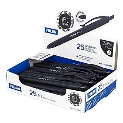 Afbeelding van Dlugopis Milan P1 rubber touch czarny 25 sztuk