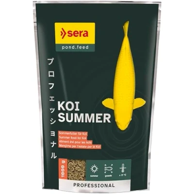 Afbeelding van sera Koi Professional zomervoer, 1 kg, koivoer met extra portie energie bij temperaturen boven 17 C, voer zeer hoog rendement, lagere waterbelasting en dus minder algen