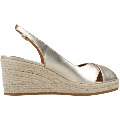 Afbeelding van Geox Dames D PANAREA espadrille Wedge sandaal, Lt Gold, 39 EU, EU