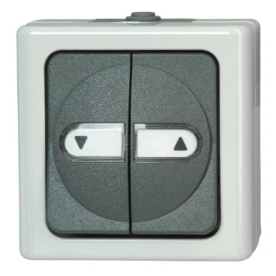 Afbeelding van Kopp 561556004 BlueElectric Compleet Jaloezie schakelaar spatwaterdicht Grijs 1 stuks