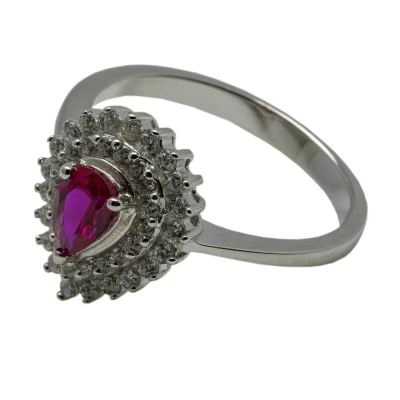 Afbeelding van Ring zilver zirkonia Robijn en witte verlinden juwelier