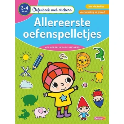 Afbeelding van Deltas Oefenboek met stickers allereerste oefenspelletjes (3 4 jaar)