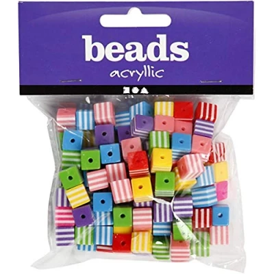Afbeelding van CC Resin Kralen Vierkant 8 mm Multi Mix 135 stuks
