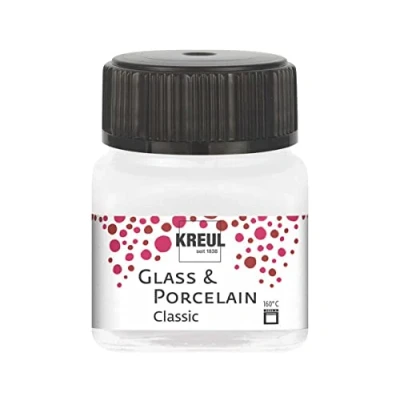 Afbeelding van Glasverf Porseleinverf Metallic Parelmoerwit Classic Glazuur look Kreul 20 ml