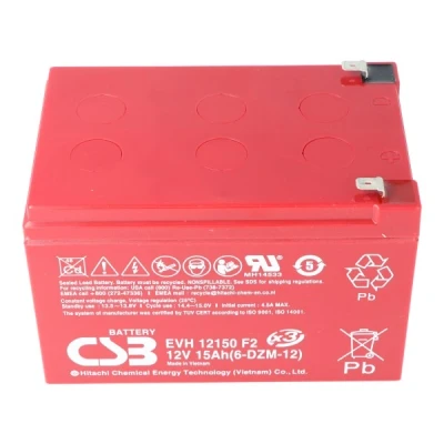 Afbeelding van CSB EVH12150X3 12 volt AGM loodzuuraccu 15 Ah, 151x98x101,8 mm Faston 6,3 cyclus stabiel + stand by