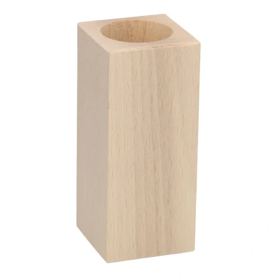 Afbeelding van Playwood Waxinelichthouder Vierkant beukenhout, 13cm