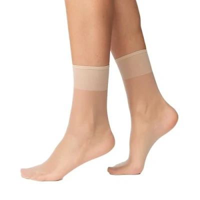 Afbeelding van Nur Die Zijdefijne damessokken, 15 denier, transparant, nylon, zijdeachtig, glanzend, brede comfortabele tailleband, teint, Eén Maat
