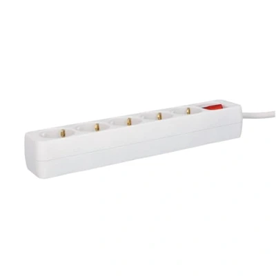 Afbeelding van UNITEC Stekkerdoos met 5 stopcontacten en schakelaar, 3 m, wit