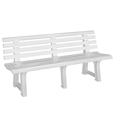 Afbeelding van Casaria Tuinbank Orchidea 3 zits Kunststof 240kg Belastbaar Wit