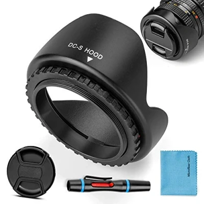 Afbeelding van Fotover zonnekap van 67 mm, universeel, omkeerbaar, tulpbloem, met lensdop compatibel Canon , Nikon Sony Pentax Olympus Fuji camera