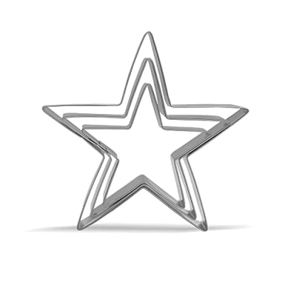 Afbeelding van Star Cookie Cutter Set 3 Delig Roestvrij Staal