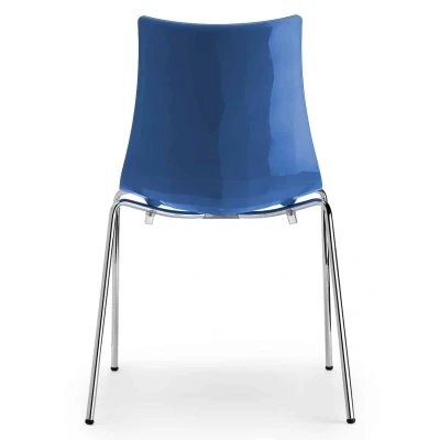 Afbeelding van Kantinestoelen Design Luisa Battaglia Korenblauw kuip Chroom frame