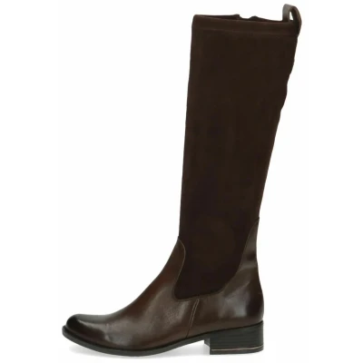 Afbeelding van Caprice Laarzen Dk brown comb, Dames, Maat: 36, comb Leer en textiel