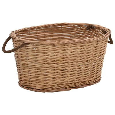 Afbeelding van Houtmand met handvatten 58x42x29 cm natuurlijk wilgenhout
