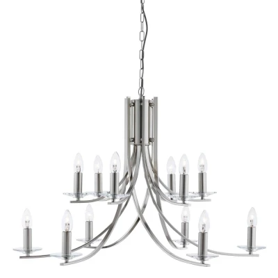 Afbeelding van Searchlight Chrome hanglamp Ascona Ø 88cm 41612 12SS