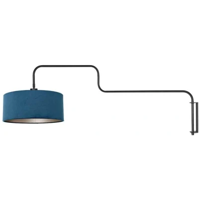 Afbeelding van Steinhauer Wandlamp Bloeba zwart met blauwe kap 4180ZW