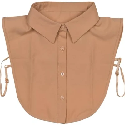 Afbeelding van styleBREAKER Damesblouse Kraaginzet met knoopsluiting effen, kraag voor blouses en truien 08020004, Kleur:Beige