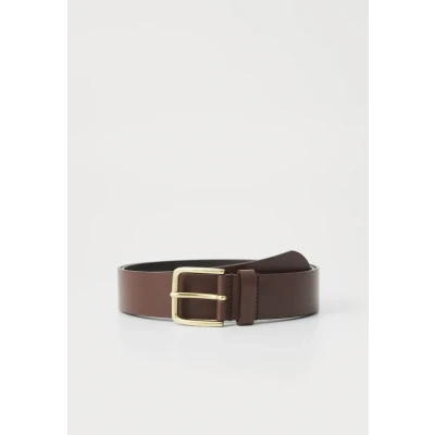 Afbeelding van GANT Leren herenriem, solid bruin, standaard, Soil Brown, one size