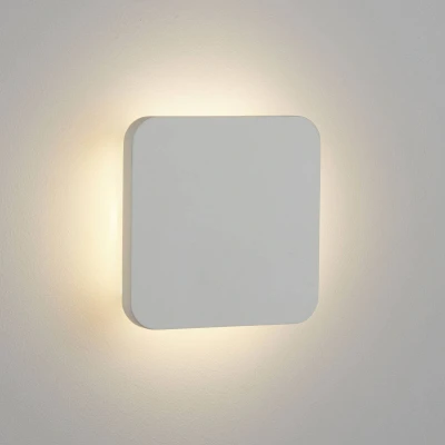 Afbeelding van Searchlight LED wandlamp Gypsum 15x15cm van witte gips