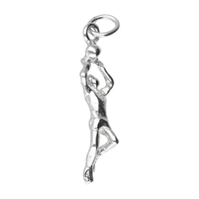 Afbeelding van Zilveren Basketballer ketting hanger