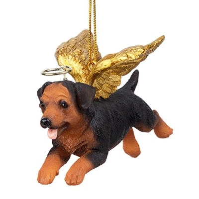 Afbeelding van Design Toscano JH170727 Kerst Ornament Rottweiler Cabbot Ornamenten Vakantie Honden Engel