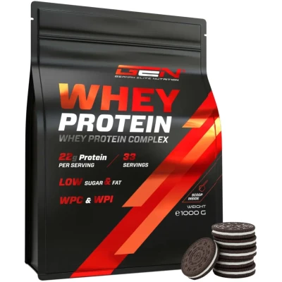 Afbeelding van Whey Protein Complex 1000 g (Cookies &amp; Cream) met isolaatgehalte Instant oplosbaar eiwitpoeder BCAA EAA German Elite Nutrition