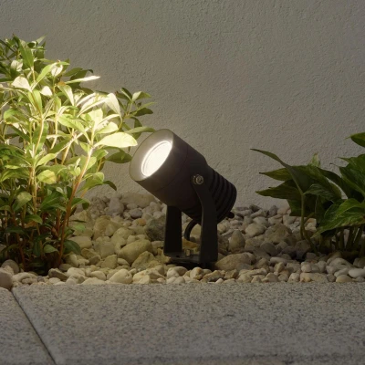 Afbeelding van Lucande Buitenspots 1licht drukgegoten aluminium, glas H: 13.4 cm donkergrijs Inclusief lichtbron