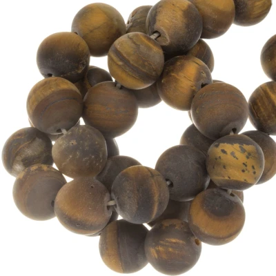 Afbeelding van Tijgeroog Frosted Kralen (4 mm) 95 Stuks