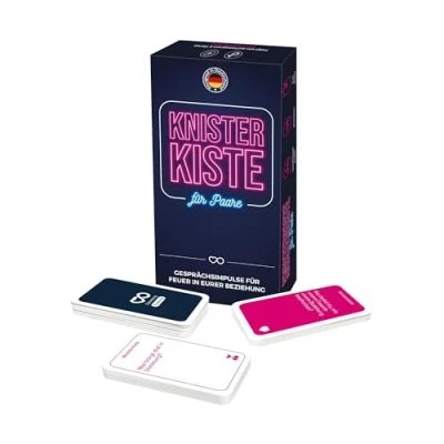 Afbeelding van Dreister Kniskist rood spannend kaartspel met 180 vragen en acties voor vrouwen mannen cadeau, losse box spel volwassenen koppels