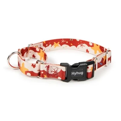 Afbeelding van Hyhug Huisdieren verstelbare Martingale hondenhalsband met snelsluiting, kleurvast, zwaar belastbaar, anti ontsnapping, training en antislip puppyhalsband. (ster, Large)